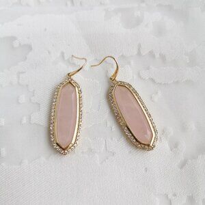 Alicia Bonnie Abigail Gold Earrings Rose Quartz